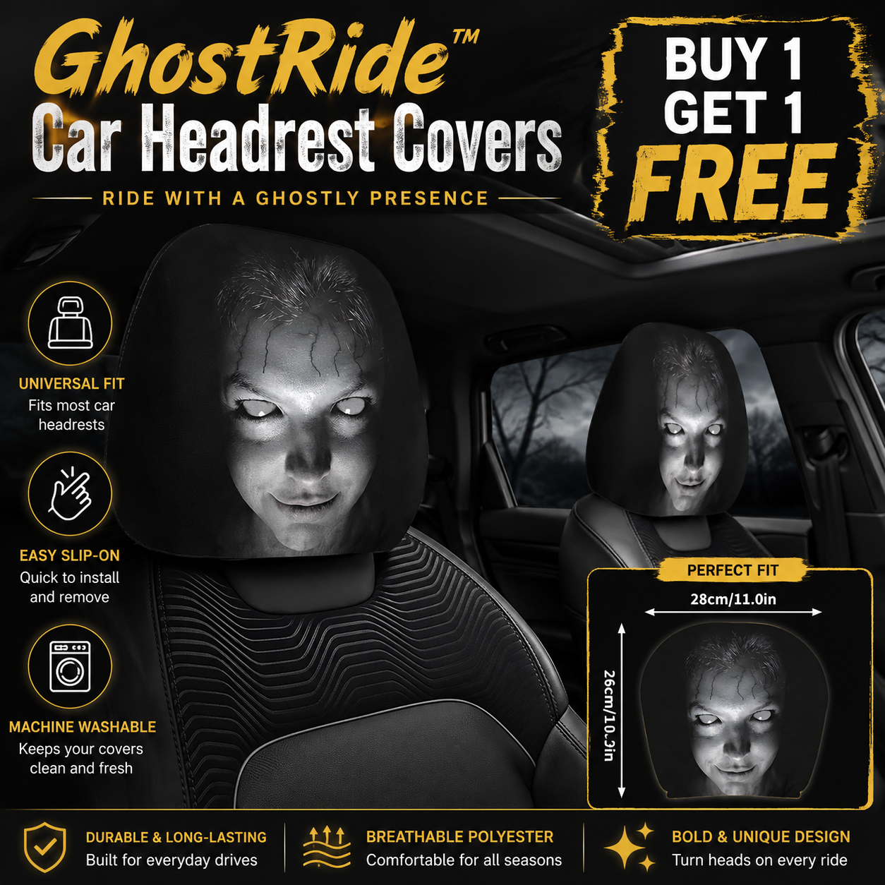 GhostRide™ Car Headrest Covers