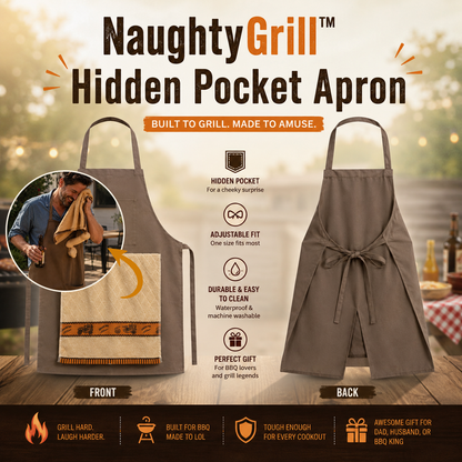 NaughtyGrill™ Hidden Pocket Apron
