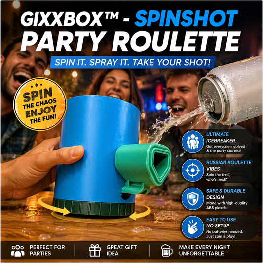 GixxBox™ SpinShot Party Roulette — Adult Party Game Gift